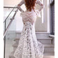 Trumpet/Mermaid V-Neck Floor-Length Lace Wedding Dress Sexy