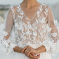 A-Line/Princess V-Neck Floor-Length Wedding Dress With Appliques Beautiful