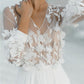 A-Line/Princess V-Neck Floor-Length Wedding Dress With Appliques Beautiful