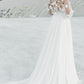 A-Line/Princess V-Neck Floor-Length Wedding Dress With Appliques Beautiful