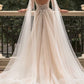 A-Line/Princess V-Neck Floor-Length Wedding Dress With Split Side Sexy