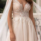 A-Line/Princess V-Neck Floor-Length Wedding Dress With Split Side Sexy