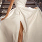 A-Line/Princess One-Shoulder Floor-Length Wedding Dress With Split Side Ivory