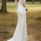 Sheath/Column V-Neck Chiffon Wedding Dress With Split Open Back
