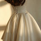 A-Line/Princess Strapless Short Satin Wedding Dress With Pockets Sexy