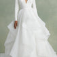 A-Line/Princess V-Neck Floor-Length Ball-Gown Wedding Dress With Ruffles Sexy
