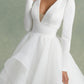 A-Line/Princess V-Neck Floor-Length Ball-Gown Wedding Dress With Ruffles Sexy