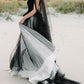 A-Line/Princess Beach Wedding Dress Square Neck Spaghetti Strap Sleeveless With Appliques Black