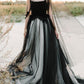 A-Line/Princess Beach Wedding Dress Square Neck Spaghetti Strap Sleeveless With Appliques Black