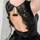 A-Line/Princess Beach Wedding Dress Square Neck Spaghetti Strap Sleeveless With Appliques Black