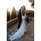 Mermaid / Trumpet V-Neck Long Sleeves Wedding Dresses Court Train With Appliques Sexy
