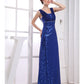 Sheath / Column Sparkle Wedding Guest Engagement Formal Evening Dress V Neck Sleeveless Floor Length Chiffon