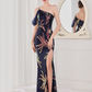 Mermaid / Trumpet Evening Gown Elegant Dress Wedding Guest Floor Length Sleeveless Spaghetti Strap Sequined V Back