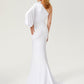 Mermaid / Trumpet Celebrity Style Dress Engagement Court Train Long Sleeve One Shoulder Jersey