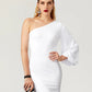 Mermaid / Trumpet Celebrity Style Dress Engagement Court Train Long Sleeve One Shoulder Jersey