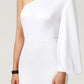 Mermaid / Trumpet Celebrity Style Dress Engagement Court Train Long Sleeve One Shoulder Jersey