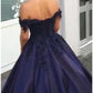 Ball Gown Luxurious Sparkle Quinceanera Prom Dress Off Shoulder Sleeveless Floor Length Lace