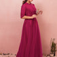 A-Line Chinese Style Plus Size Engagement Formal Evening Dress High Neck Half Sleeve Floor Length Lace