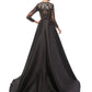 Mermaid / Trumpet Elegant Vintage Prom Formal Evening Dress Jewel Neck Long Sleeve Detachable Sequined