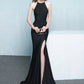 Mermaid / Trumpet Evening Gown Minimalist Dress Prom Sweep / Brush Train Sleeveless Halter Stretch Fabric