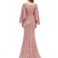 Mermaid / Trumpet Evening Gown Sparkle Dress Formal Evening Court Train Long Sleeve Sweetheart Sequined