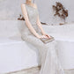 Mermaid / Trumpet Evening Gown Sparkle Dress Wedding Guest Floor Length Sleeveless One Shoulder Sequined