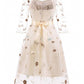 A-Line/Princess Off-The-Shoulder Knee Length Half Sleeves Party Dresses With Embroidery Appliques Short