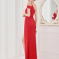 Mermaid / Trumpet Evening Gown Elegant Dress Wedding Guest Floor Length Sleeveless Spaghetti Strap Satin V Back