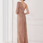 Mermaid / Trumpet Evening Gown Elegant Dress Wedding Guest Floor Length Long Sleeve One Shoulder Sequined V Back