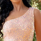 Mermaid / Trumpet Evening Gown Sparkle & Shine Dress Wedding Party Floor Length Sleeveless One Shoulder Sequined with Sequin Slit