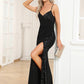Mermaid / Trumpet Evening Gown Vintage Dress Prom Floor Length Sleeveless V Neck Polyester