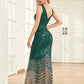 Mermaid / Trumpet Evening Gown Sparkle Dress Prom Floor Length Sleeveless V Neck Sequined