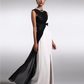 Sheath / Column Little Black Prom Dress Wedding Guest Floor Length Sleeveless Jewel Neck Georgette V Back