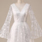 A-Line Wedding Dress Lace Flare Sleeves Beautiful