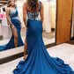 Mermaid One Shoulder Prom Dress with Rhinestones Sexy Evening Dresses