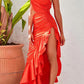 Sheath/Column One-Shoulder Floor-Length Prom Dresses Pure Color Sexy