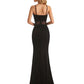 Sexy Black Velvet Mermaid Beading Spaghetti Strap Floor-Length Prom Dresses