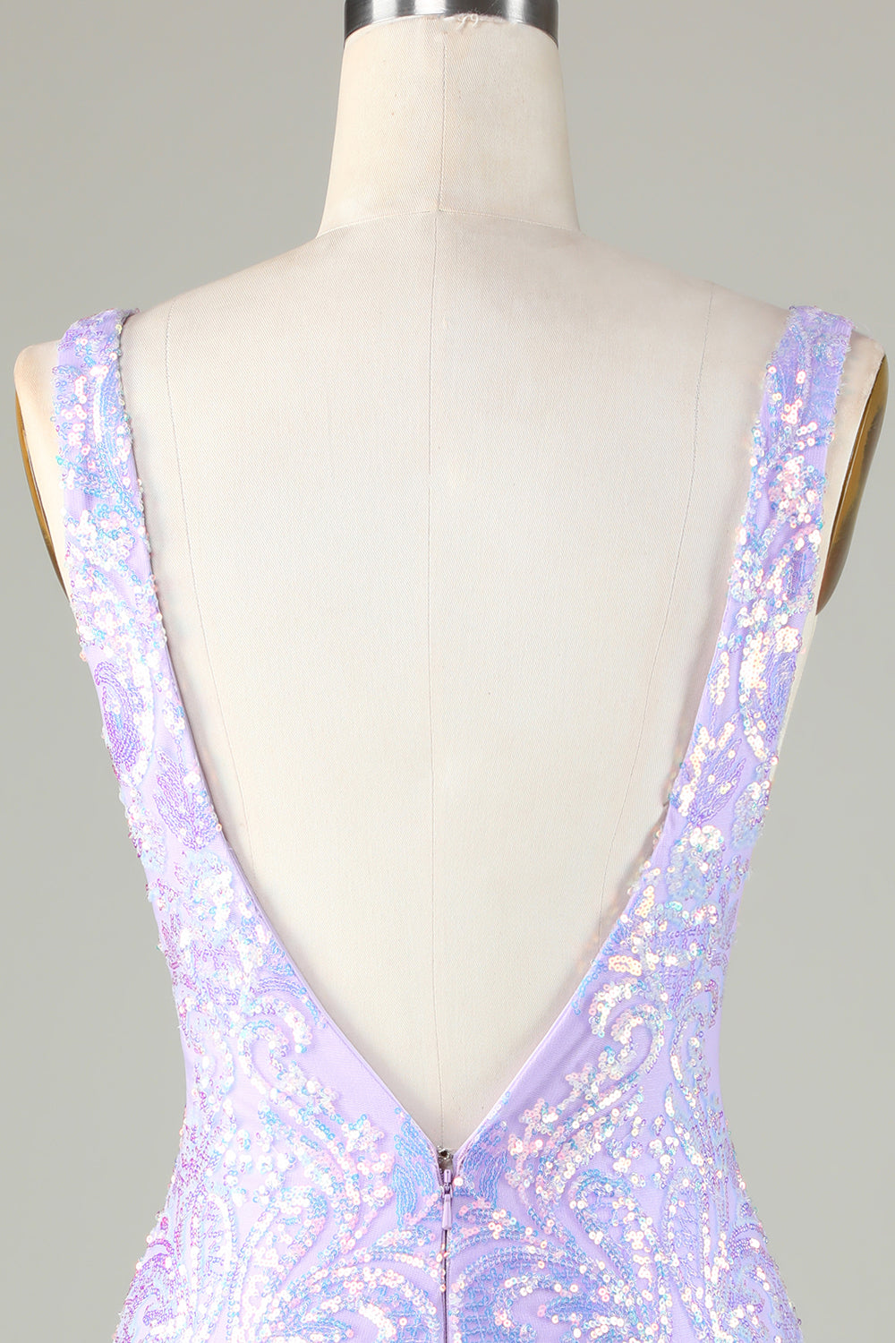 Classy V Neck Backless Sparkly Sequin Tight Homecoming Dress Sexy