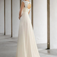 Wedding Dresses Scoop Neck Chiffon Lace Sleeveless Simple Sexy with Pleats