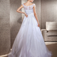 Ball Gown A-Line Wedding Dresses Scoop Neck Lace Tulle Sleeveless Beautiful