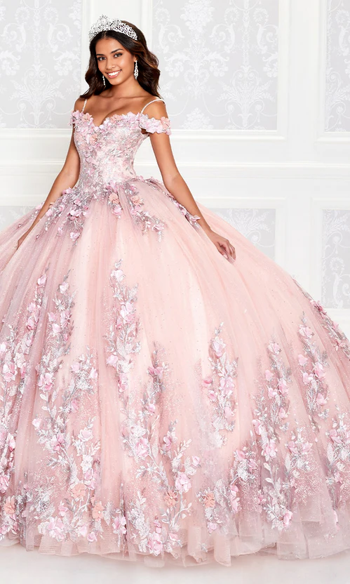 Pink Quinceanera Dress Off Shoulder Sexy Long Beautiful