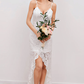 White Lace Beach Wedding Dress V-neck Sexy Long Beautiful