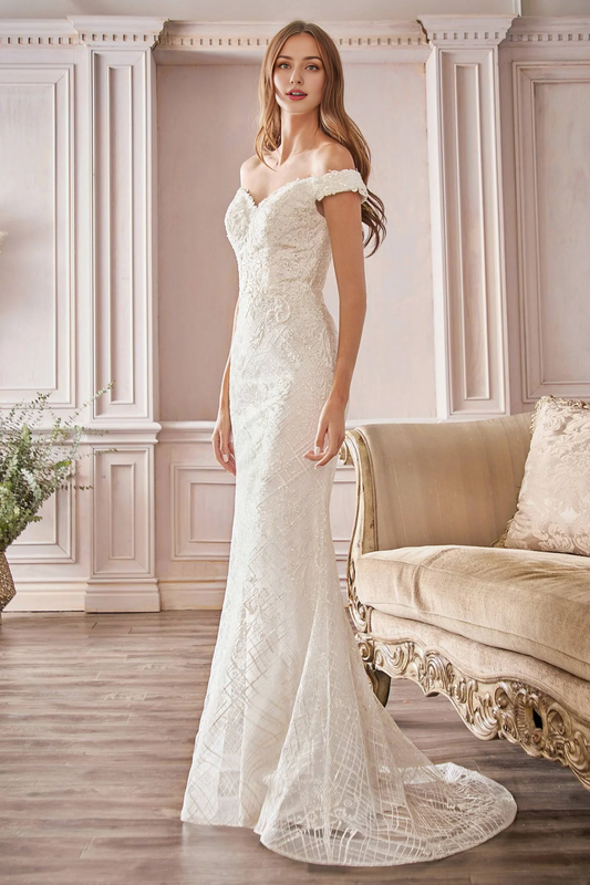 Off Shoulder Mermaid Wedding Dress Beautiful Sexy Long