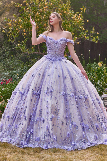 Off Shoulder Quinceanera Dress - Quinceanera Ball Gown With Flowers Beautiful