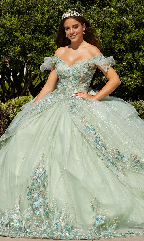 Quinceanera Ball Gown Off Shoulder Long Sexy Quinceanera Dress