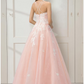Ball Gown Prom Dresses Floral Dress Masquerade Floor Length Sleeveless Spaghetti Strap Tulle Crisscross Back