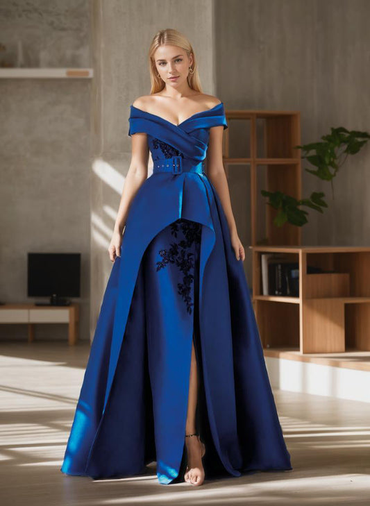 A-Line Evening Gown Formal Wedding Guest dress Floor Length Prom Dresses