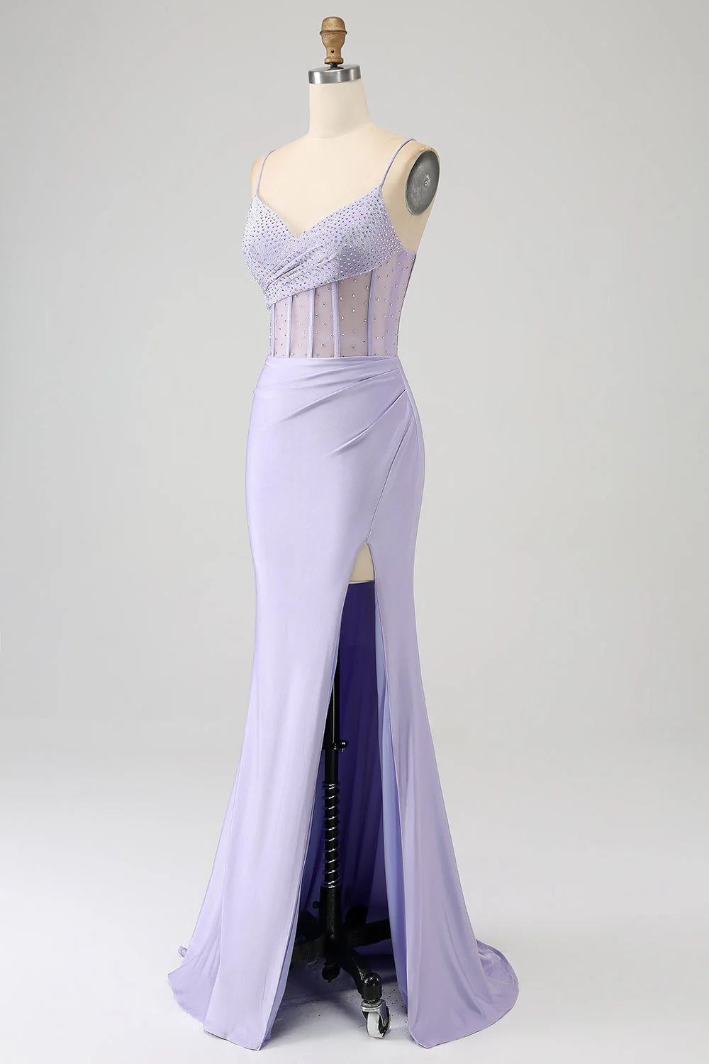 Mermaid Long Prom Dress with Slit V-neck Sexy