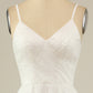 White A Line Spaghetti Straps Tulle Floor-Length Wedding Dress Sexy