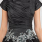Ball Gown Little Black Dress Dress Prom Formal Evening Ankle Length Short Sleeve Jewel Neck Taffeta with Appliques